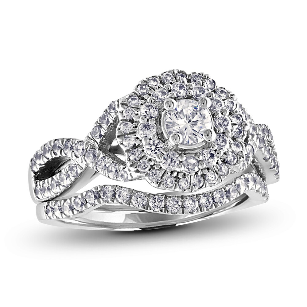 Diamond Bridal Set 1 ct tw Round 14K White Gold 1nQCfEWI Diamond Bridal Set 1 ct tw Round 14K White Gold 1nQCfEWI