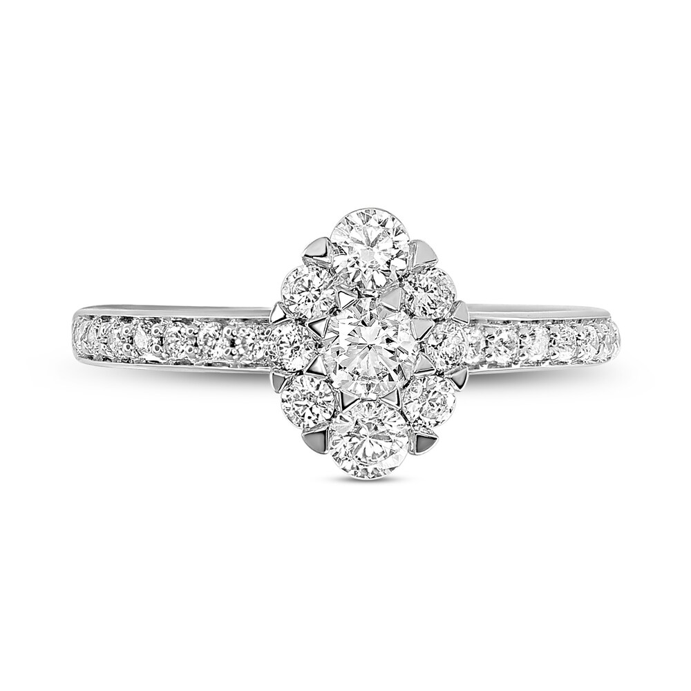 Diamond Engagement Ring 3/4 ct tw Round 14K White Gold 1oC72Ham Diamond Engagement Ring 3/4 ct tw Round 14K White Gold 1oC72Ham