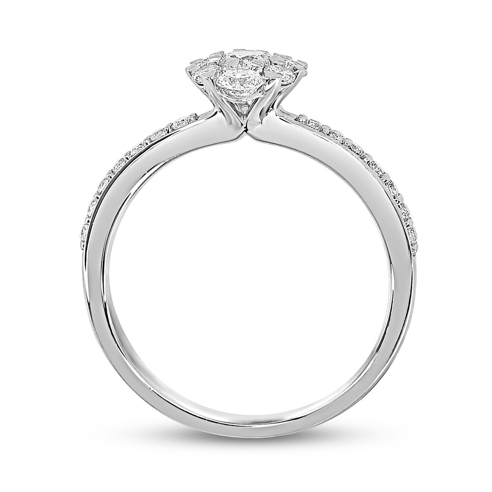 Diamond Engagement Ring 3/4 ct tw Round 14K White Gold 1oC72Ham Diamond Engagement Ring 3/4 ct tw Round 14K White Gold 1oC72Ham