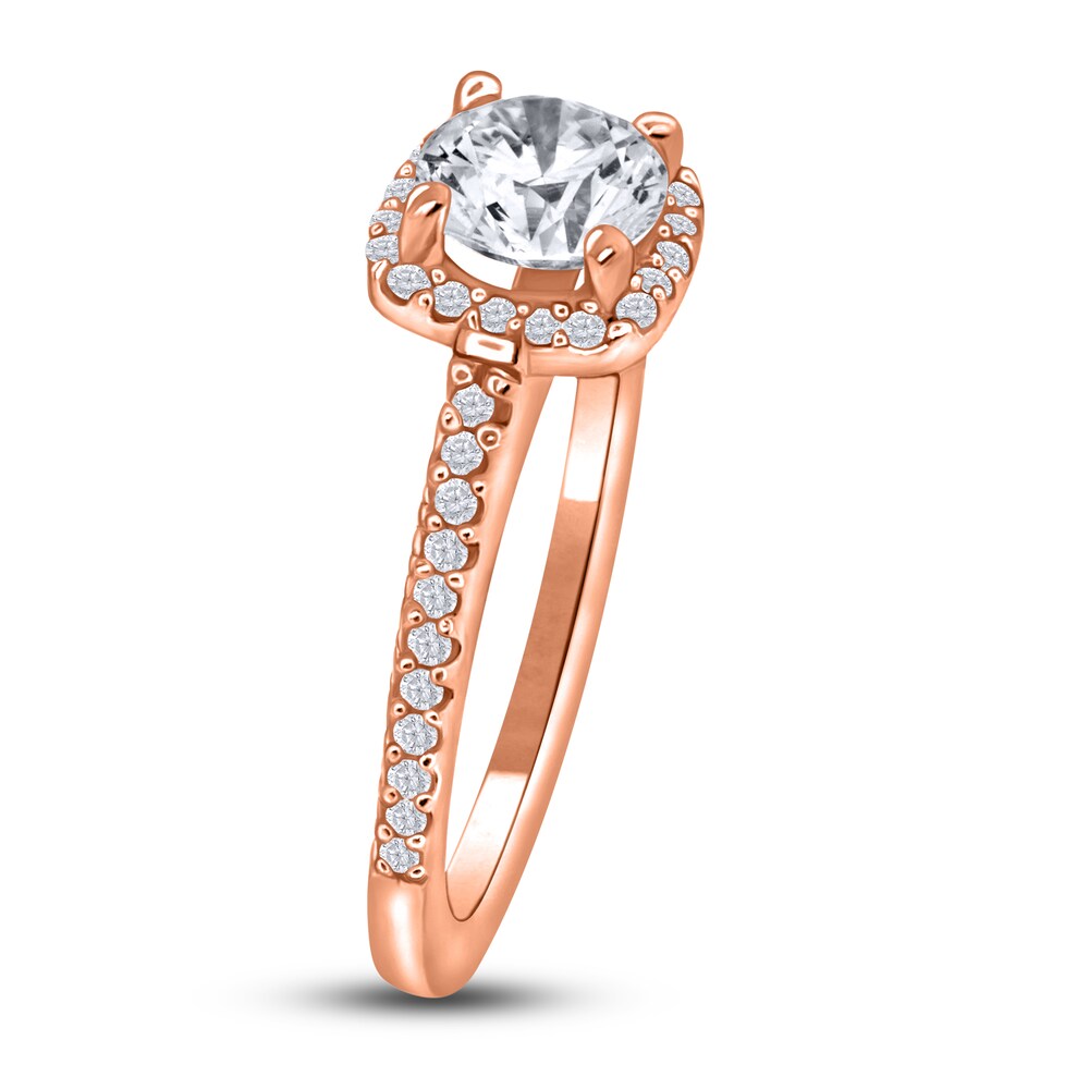 Diamond Halo Engagement Ring 1 ct tw Round 14K Rose Gold 1q8og1qZ Diamond Halo Engagement Ring 1 ct tw Round 14K Rose Gold 1q8og1qZ