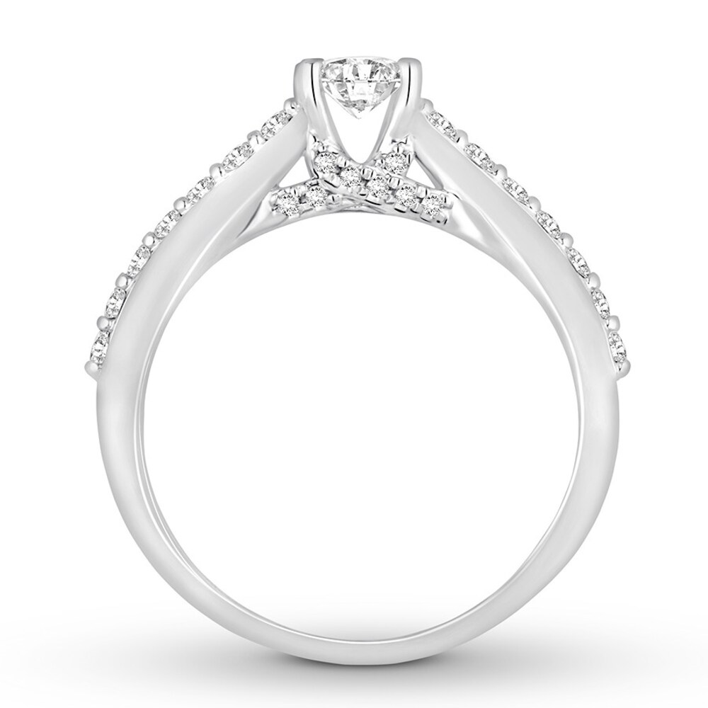 Diamond Engagement Ring 3/4 ct tw Princess-cut 14K White Gold 1toCl8cr Diamond Engagement Ring 3/4 ct tw Princess-cut 14K White Gold 1toCl8cr