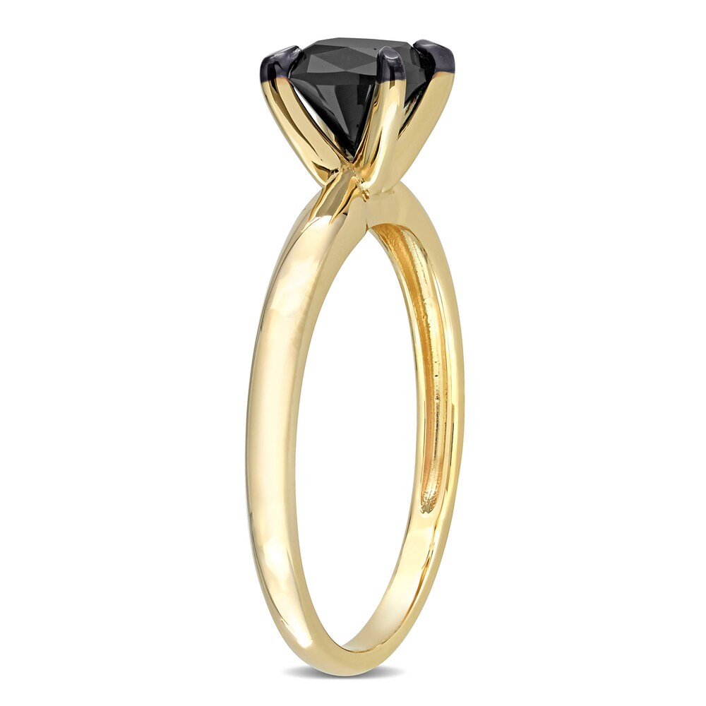 Black Diamond Solitaire Engagement Ring 1 ct tw Cushion-cut 14K Yellow Gold 2Aqy6WmX Black Diamond Solitaire Engagement Ring 1 ct tw Cushion-cut 14K Yellow Gold 2Aqy6WmX