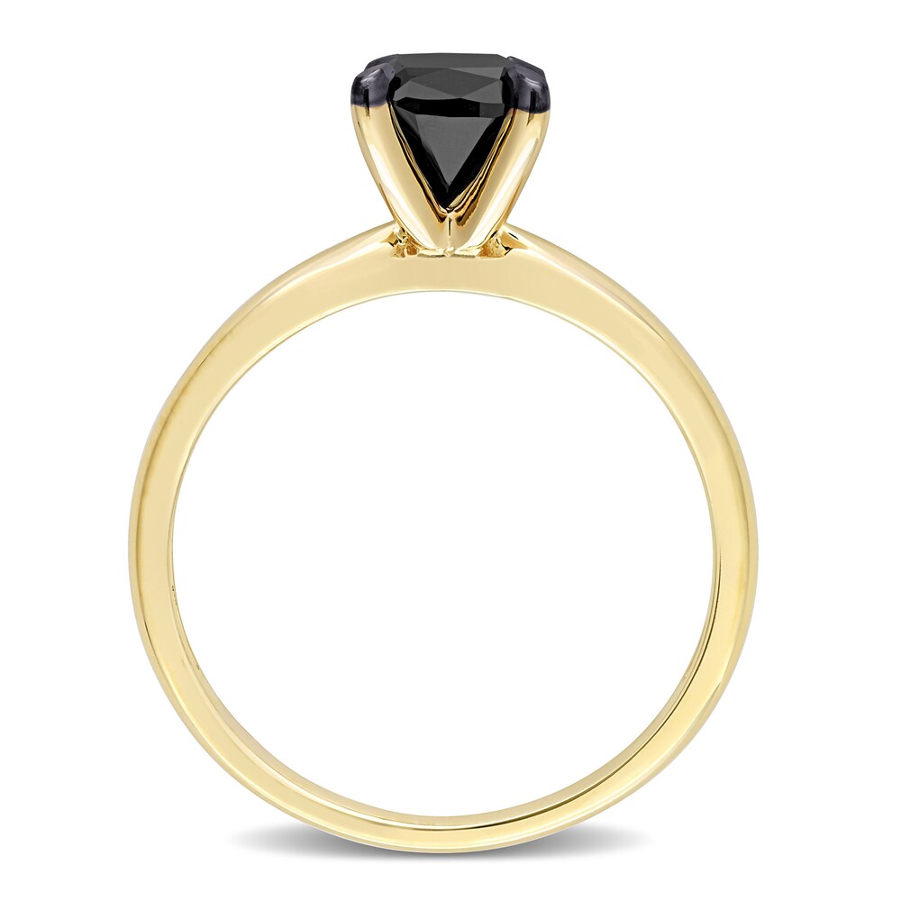 Black Diamond Solitaire Engagement Ring 1 ct tw Cushion-cut 14K Yellow Gold 2Aqy6WmX Black Diamond Solitaire Engagement Ring 1 ct tw Cushion-cut 14K Yellow Gold 2Aqy6WmX