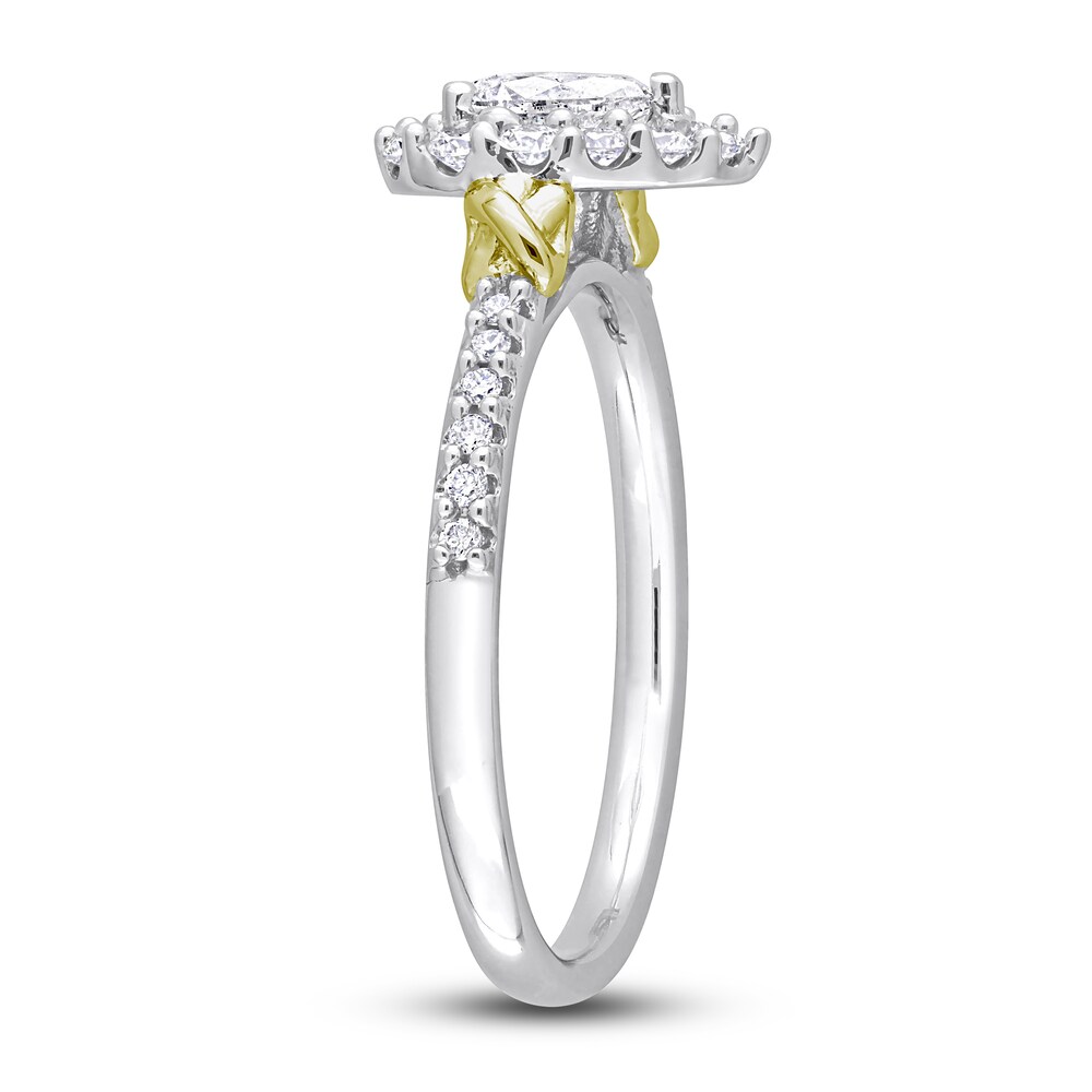 Diamond Y-Knot Ring 3/4 ct tw Pear/Round 14K Two-Tone Gold 2BAqDrRj Diamond Y-Knot Ring 3/4 ct tw Pear/Round 14K Two-Tone Gold 2BAqDrRj