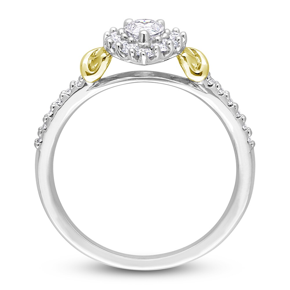 Diamond Y-Knot Ring 3/4 ct tw Pear/Round 14K Two-Tone Gold 2BAqDrRj Diamond Y-Knot Ring 3/4 ct tw Pear/Round 14K Two-Tone Gold 2BAqDrRj