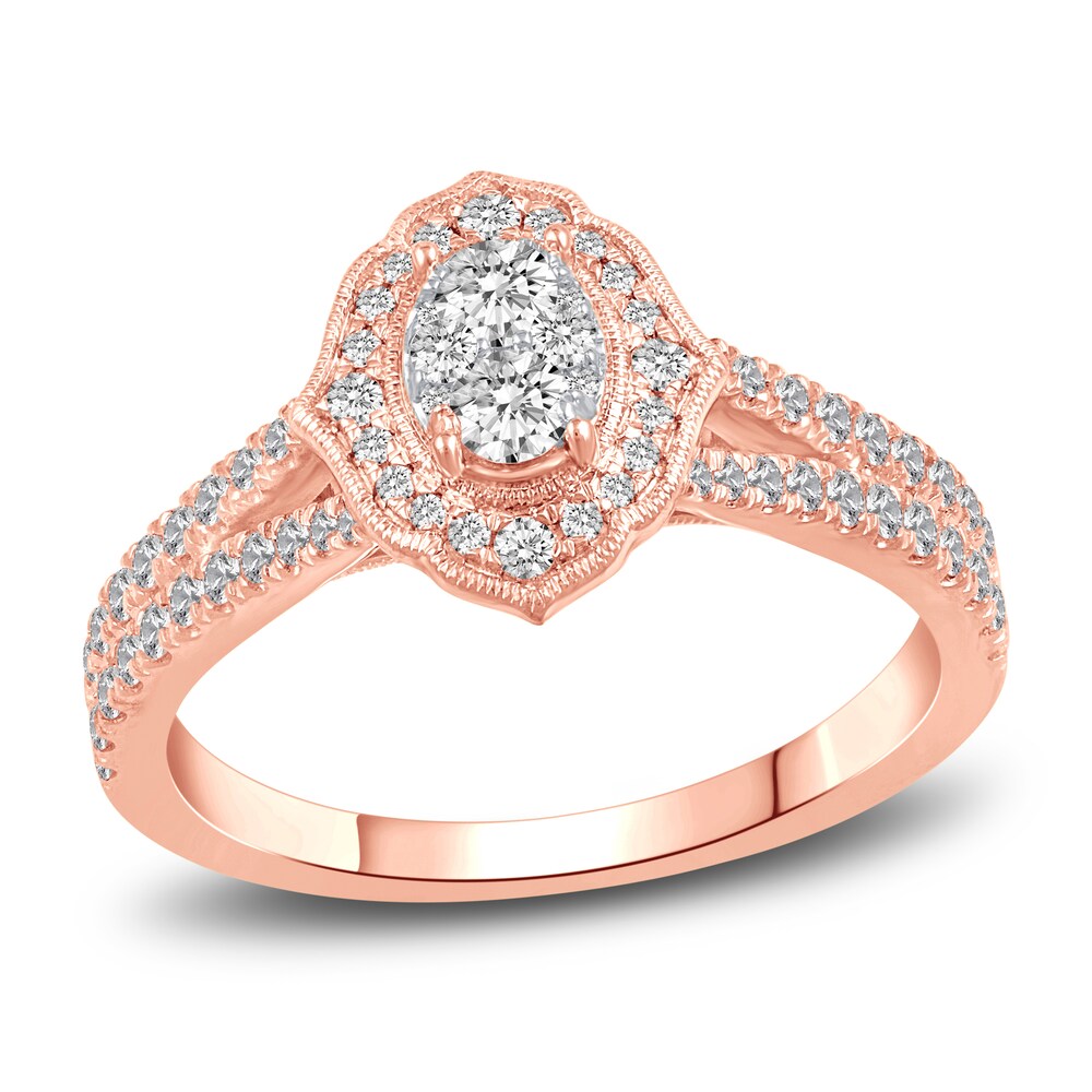 Diamond Engagement Ring 5/8 ct tw Round 14K Rose Gold 2KKH30nZ Diamond Engagement Ring 5/8 ct tw Round 14K Rose Gold 2KKH30nZ
