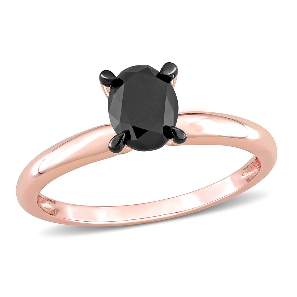 Black Diamond Solitaire Engagement Ring 1 ct tw Oval-cut 14K Rose Gold 2LBhtjVq Black Diamond Solitaire Engagement Ring 1 ct tw Oval-cut 14K Rose Gold 2LBhtjVq
