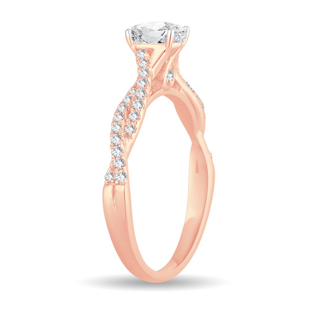 Diamond Ring 1/2 ct tw Pear-shaped 14K Rose Gold 2LCRdx1F Diamond Ring 1/2 ct tw Pear-shaped 14K Rose Gold 2LCRdx1F