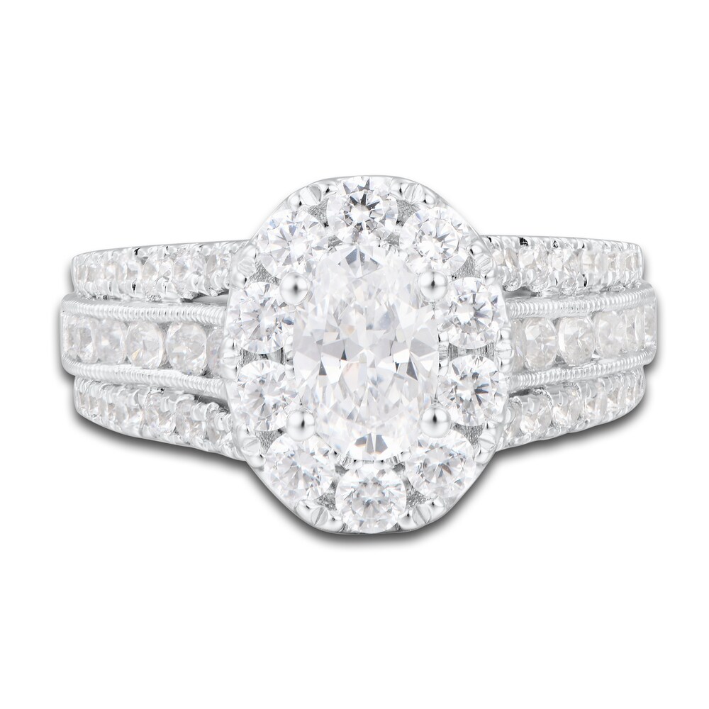 Diamond Engagement Ring 2-1/4 ct tw Oval/Round 14K White Gold 2PnVFEz5 Diamond Engagement Ring 2-1/4 ct tw Oval/Round 14K White Gold 2PnVFEz5