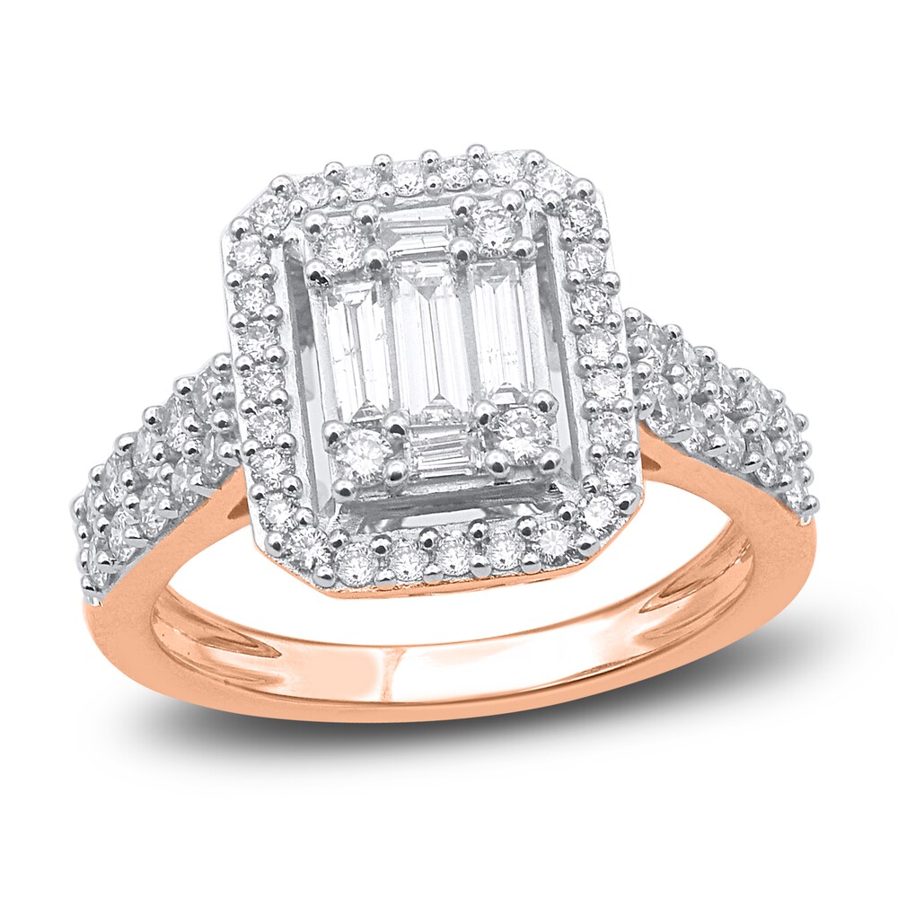 Diamond Engagement Ring 1 ct tw Round 14K Rose Gold 2UdqkPcM Diamond Engagement Ring 1 ct tw Round 14K Rose Gold 2UdqkPcM