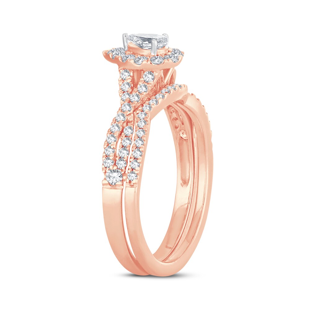 Diamond Bridal Set 3/4 ct tw Pear-shaped/Round-cut 14K Rose Gold 2fcPBJ1A Diamond Bridal Set 3/4 ct tw Pear-shaped/Round-cut 14K Rose Gold 2fcPBJ1A