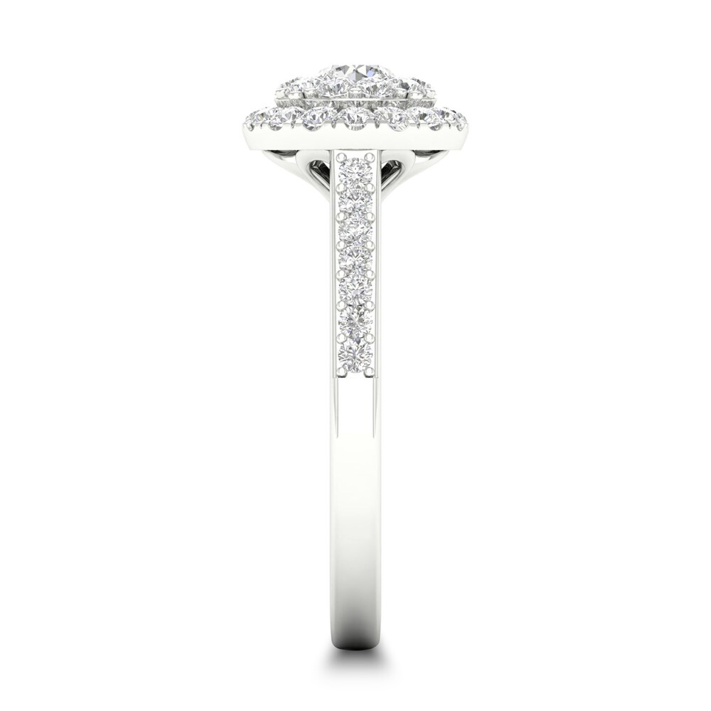 Diamond Ring 3/4 ct tw Round-cut 14K White Gold 2hLGxZYj