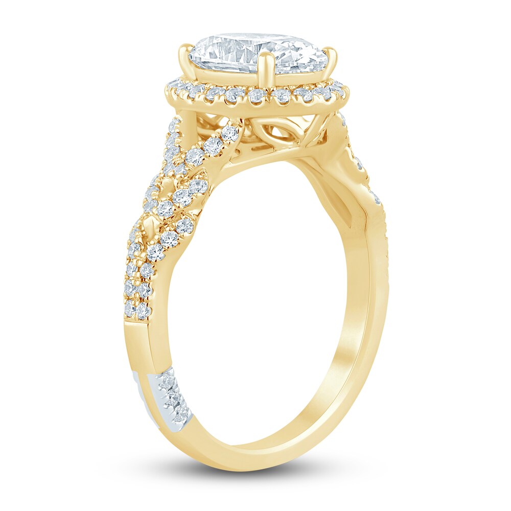 Pnina Tornai Lab-Created Diamond Engagement Ring 2-3/8 ct tw Oval/Round 14K Yellow Gold 2t7Jm4vs Pnina Tornai Lab-Created Diamond Engagement Ring 2-3/8 ct tw Oval/Round 14K Yellow Gold 2t7Jm4vs
