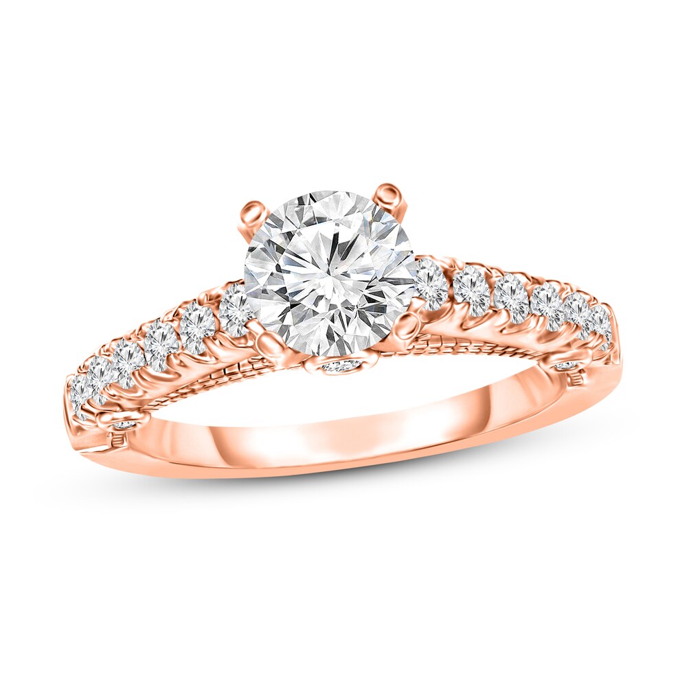 Diamond Ring 1-1/5 ct tw Round 14K Rose Gold 37nlceUq Diamond Ring 1-1/5 ct tw Round 14K Rose Gold 37nlceUq