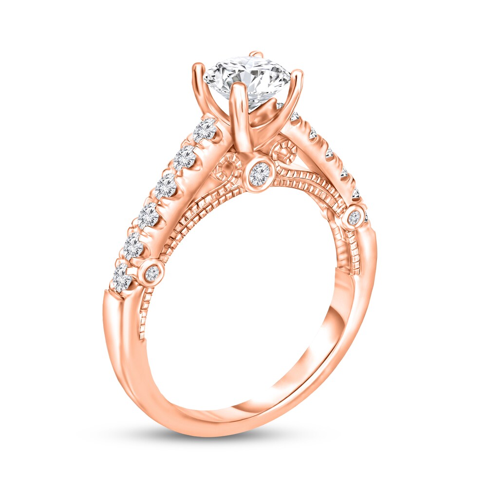 Diamond Ring 1-1/5 ct tw Round 14K Rose Gold 37nlceUq