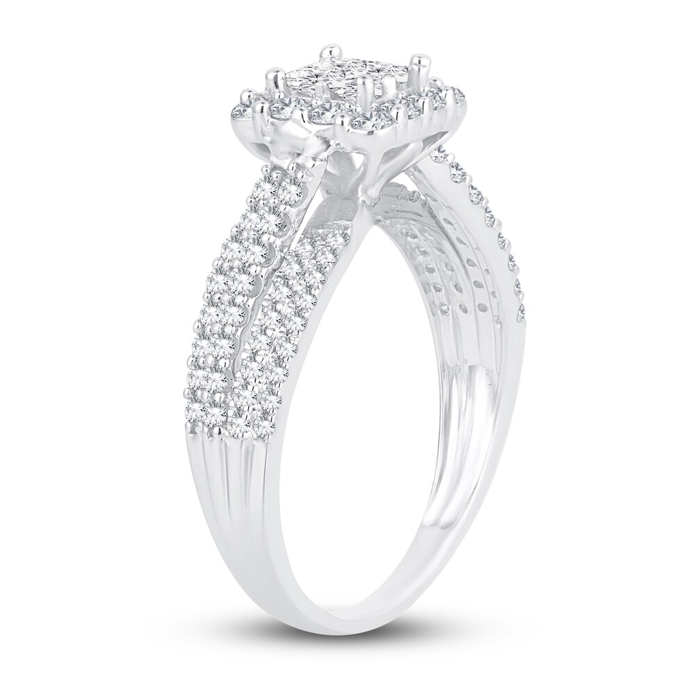 Diamond Ring 1 ct tw Round/Princess 14K White Gold 397FVZJb Diamond Ring 1 ct tw Round/Princess 14K White Gold 397FVZJb