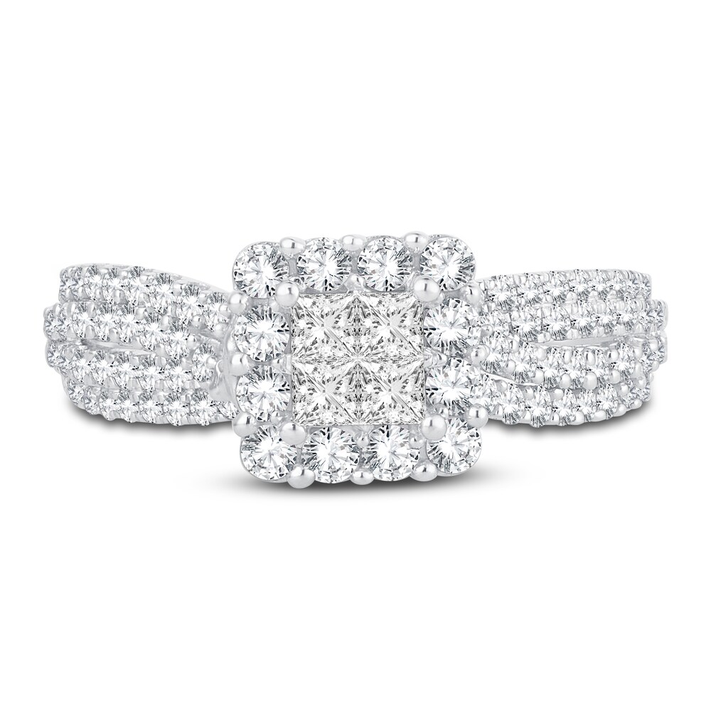 Diamond Ring 1 ct tw Round/Princess 14K White Gold 397FVZJb Diamond Ring 1 ct tw Round/Princess 14K White Gold 397FVZJb