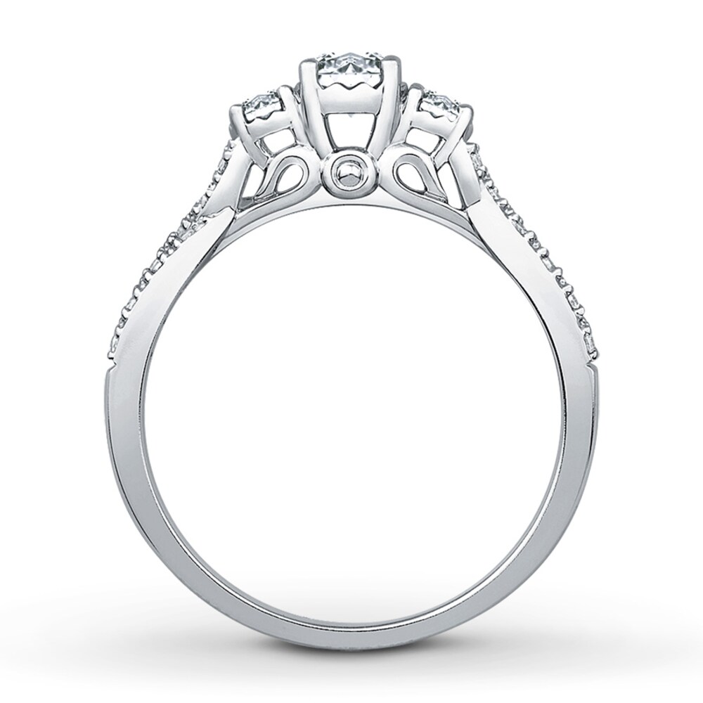 Diamond Engagement Ring 1/2 ct tw Round-cut 14K White Gold 3KPCAEGu Diamond Engagement Ring 1/2 ct tw Round-cut 14K White Gold 3KPCAEGu