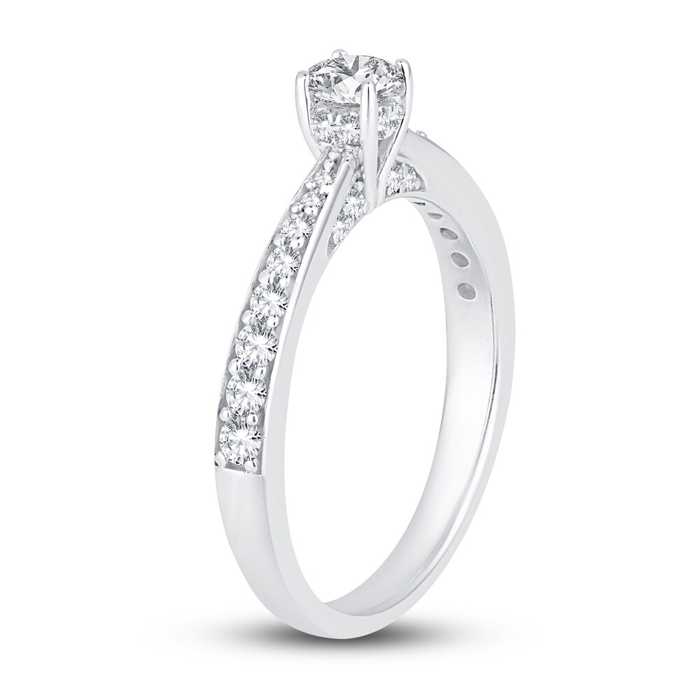 Diamond Engagement Ring 5/8 ct tw Round 14K White Gold 3MjhaLkH Diamond Engagement Ring 5/8 ct tw Round 14K White Gold 3MjhaLkH