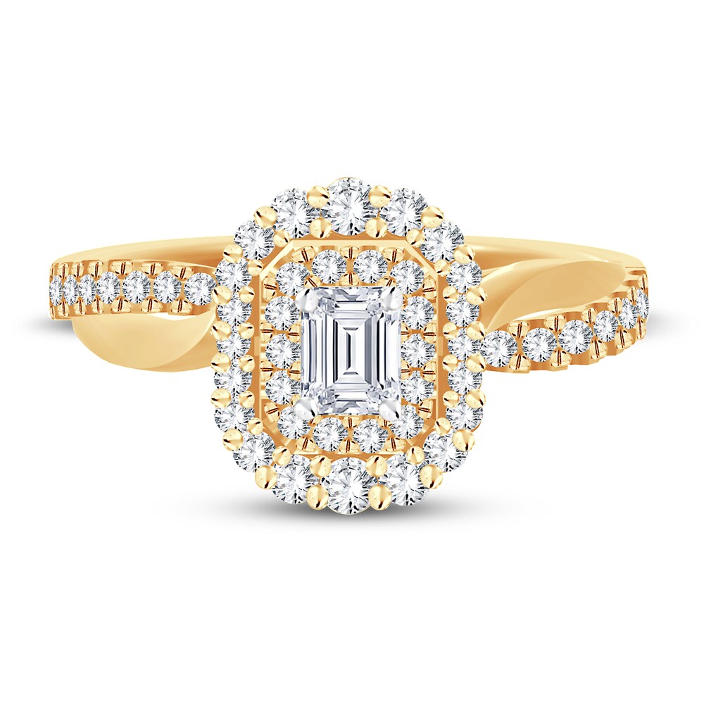 Diamond Ring 3/4 ct tw Emerald-cut 14K Yellow Gold 3eyfcoVN Diamond Ring 3/4 ct tw Emerald-cut 14K Yellow Gold 3eyfcoVN