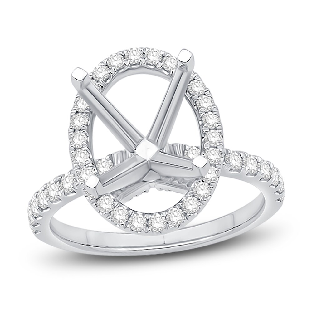 Engagement Ring 3/4 ct tw Oval/Round 14K White Gold 3i1Zy0u6 Engagement Ring 3/4 ct tw Oval/Round 14K White Gold 3i1Zy0u6