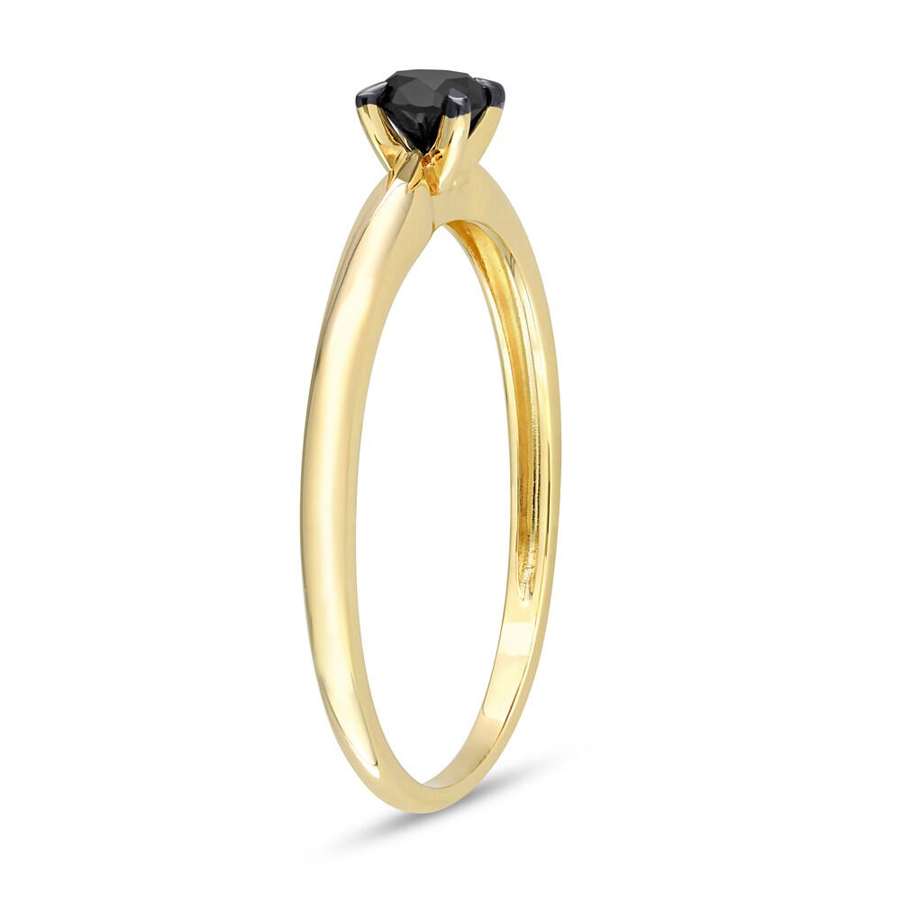 Black Diamond Solitaire Engagement Ring 1/4 ct tw Round-cut 14K Yellow Gold 3jdEd3Og Black Diamond Solitaire Engagement Ring 1/4 ct tw Round-cut 14K Yellow Gold 3jdEd3Og