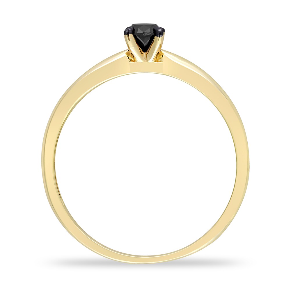 Black Diamond Solitaire Engagement Ring 1/4 ct tw Round-cut 14K Yellow Gold 3jdEd3Og Black Diamond Solitaire Engagement Ring 1/4 ct tw Round-cut 14K Yellow Gold 3jdEd3Og