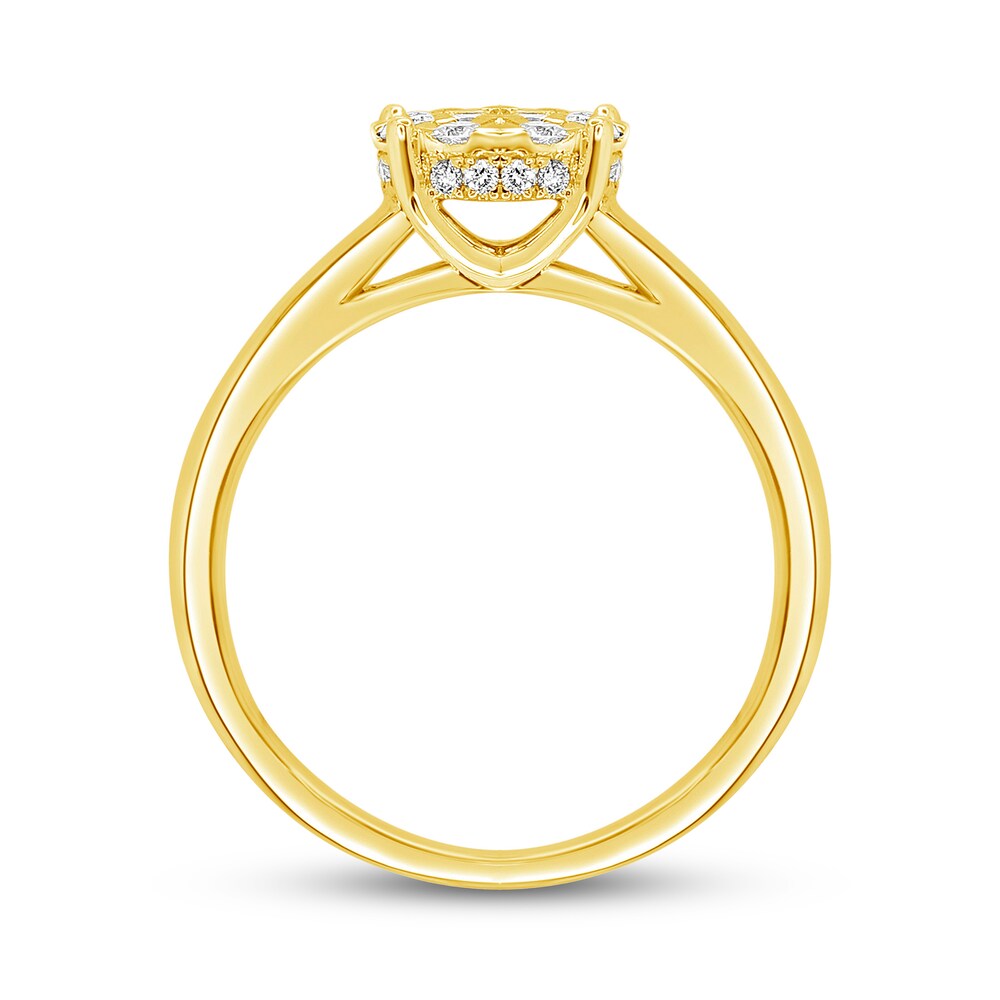 Diamond Engagement Ring 3/8 ct tw Round/Princess 14K Yellow Gold 3lejPqHS Diamond Engagement Ring 3/8 ct tw Round/Princess 14K Yellow Gold 3lejPqHS