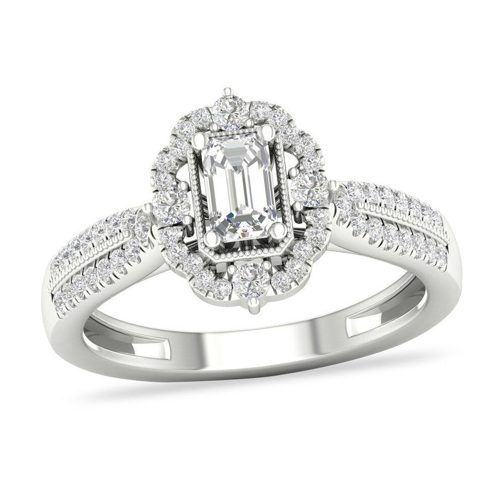 Diamond Ring 5/8 ct tw Round-cut 14K White Gold 48EzprwE