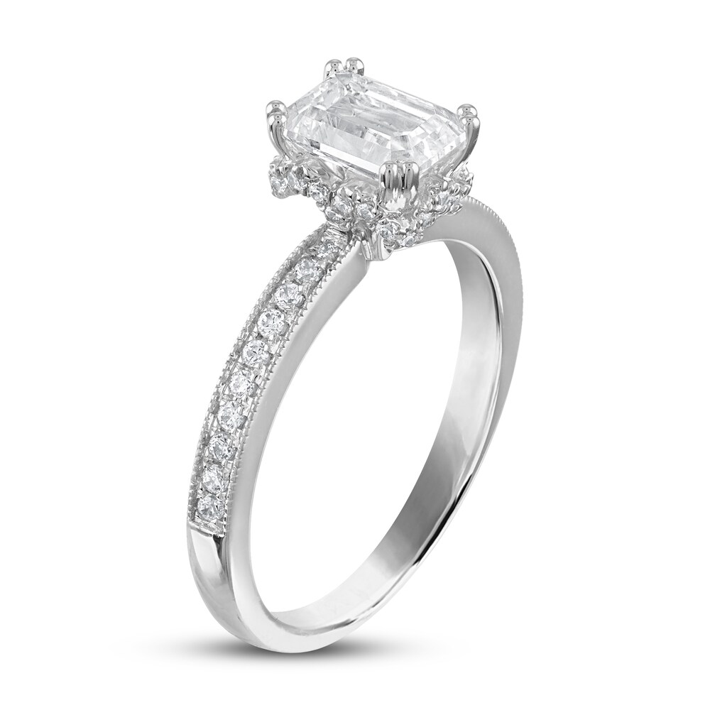 Diamond Engagement Ring 1-3/4 ct tw Emerald/Round 14K White Gold 4E1fkKaF Diamond Engagement Ring 1-3/4 ct tw Emerald/Round 14K White Gold 4E1fkKaF