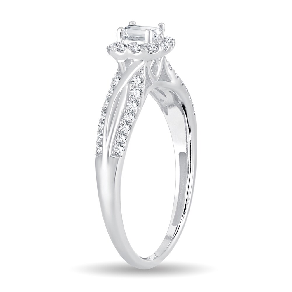 Diamond Ring 1/2 ct tw Princess 14K White Gold 4TAwPB97 Diamond Ring 1/2 ct tw Princess 14K White Gold 4TAwPB97