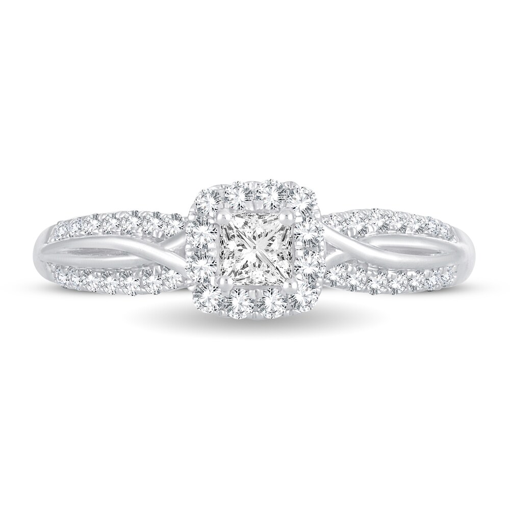 Diamond Ring 1/2 ct tw Princess 14K White Gold 4TAwPB97 Diamond Ring 1/2 ct tw Princess 14K White Gold 4TAwPB97