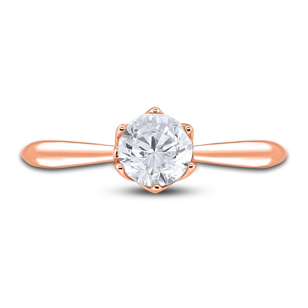 Diamond Cathedral Solitaire Engagement Ring 3/4 ct tw Round 14K Rose Gold (I2/I) 4cmIXDTp Diamond Cathedral Solitaire Engagement Ring 3/4 ct tw Round 14K Rose Gold (I2/I) 4cmIXDTp