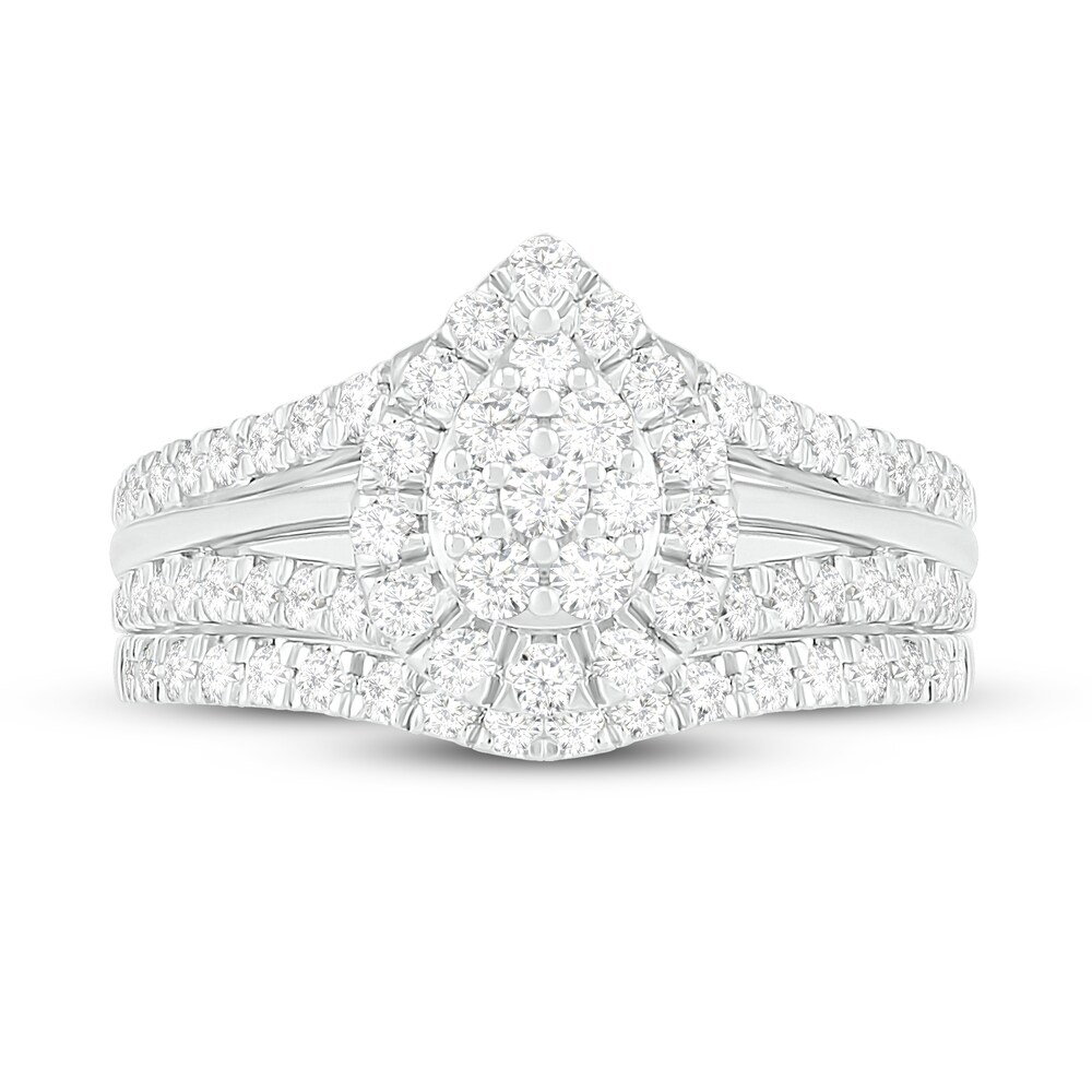 Diamond Bridal Set 1 ct tw Round 14K White Gold 4lm6cMNz