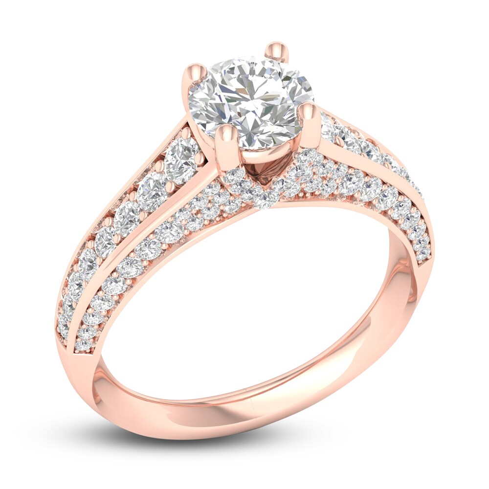 Diamond Engagement Ring 1-3/4 ct tw Round 14K Rose Gold 4oZyyDey Diamond Engagement Ring 1-3/4 ct tw Round 14K Rose Gold 4oZyyDey