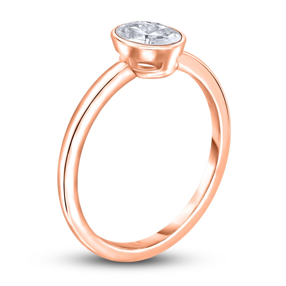 Diamond Solitaire Engagement Ring 3/4 ct tw Bezel-Set Oval 14K Rose Gold (I2/I) 5BZYKIoj Diamond Solitaire Engagement Ring 3/4 ct tw Bezel-Set Oval 14K Rose Gold (I2/I) 5BZYKIoj