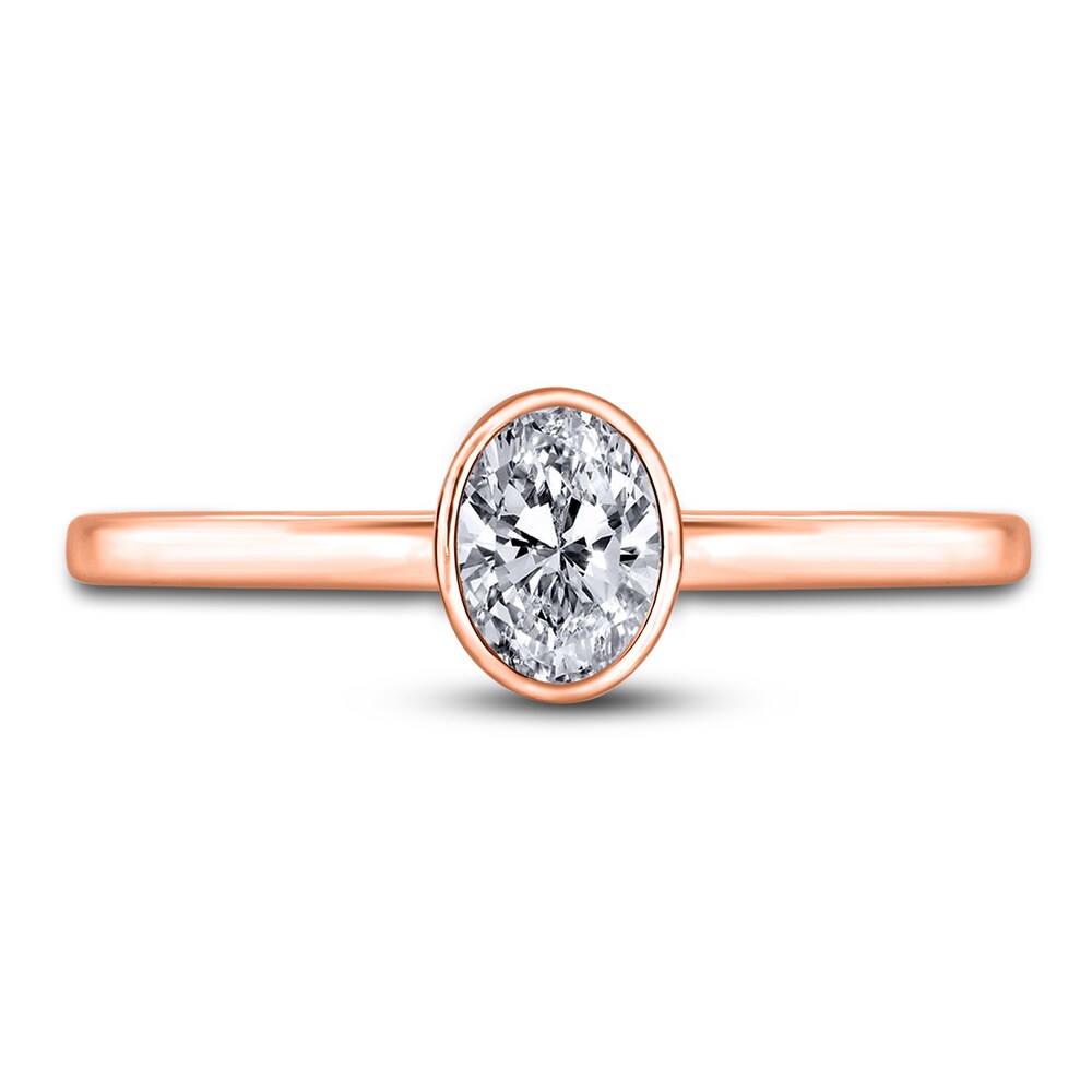 Diamond Solitaire Engagement Ring 3/4 ct tw Bezel-Set Oval 14K Rose Gold (I2/I) 5BZYKIoj Diamond Solitaire Engagement Ring 3/4 ct tw Bezel-Set Oval 14K Rose Gold (I2/I) 5BZYKIoj