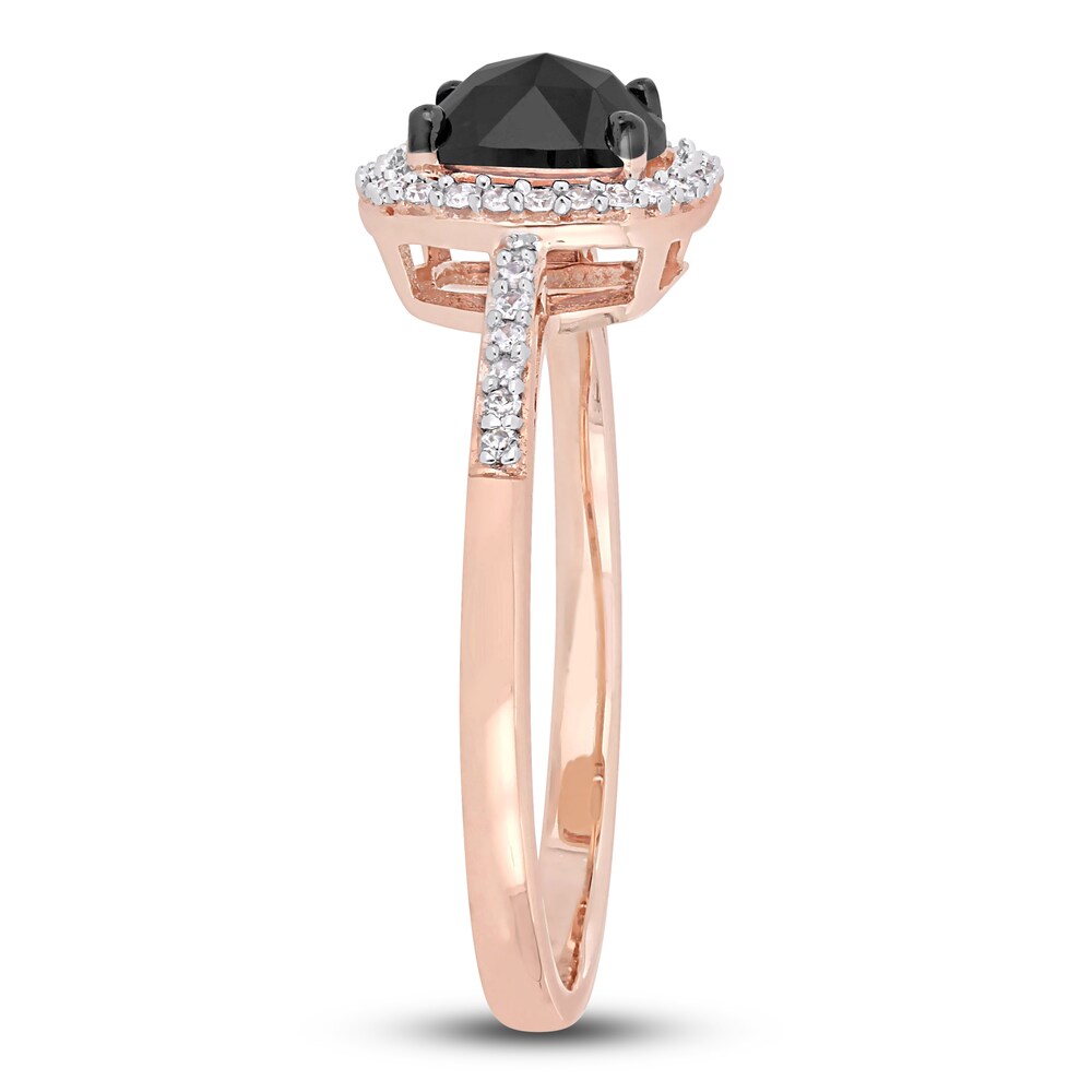 Black & White Diamond Halo Engagement Ring 1 ct tw Round 14K Rose Gold 5FvOrV3R Black & White Diamond Halo Engagement Ring 1 ct tw Round 14K Rose Gold 5FvOrV3R