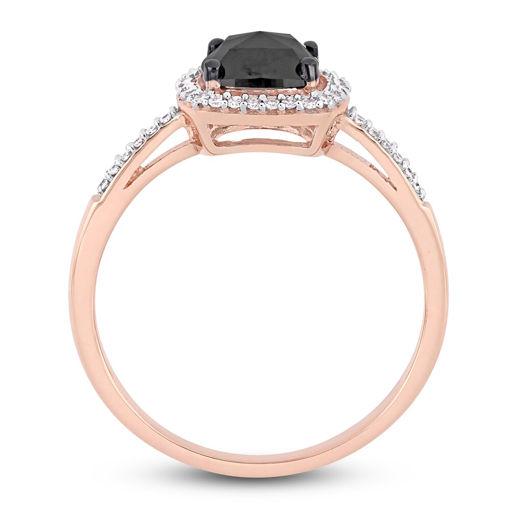 Black & White Diamond Halo Engagement Ring 1 ct tw Round 14K Rose Gold 5FvOrV3R Black & White Diamond Halo Engagement Ring 1 ct tw Round 14K Rose Gold 5FvOrV3R