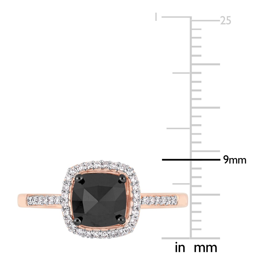Black & White Diamond Halo Engagement Ring 1 ct tw Round 14K Rose Gold 5FvOrV3R Black & White Diamond Halo Engagement Ring 1 ct tw Round 14K Rose Gold 5FvOrV3R