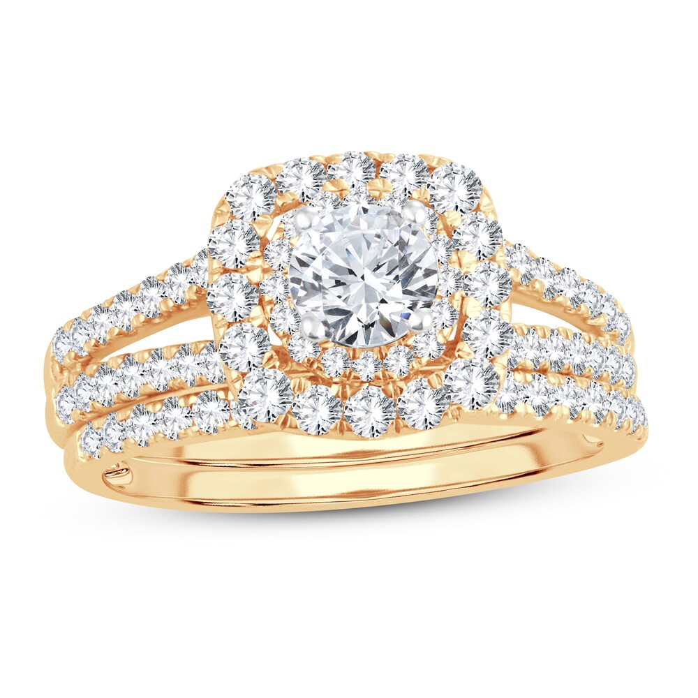 Diamond Bridal Set 1-1/2 ct tw Round-cut 14K Yellow Gold 5Z8sRQjH Diamond Bridal Set 1-1/2 ct tw Round-cut 14K Yellow Gold 5Z8sRQjH
