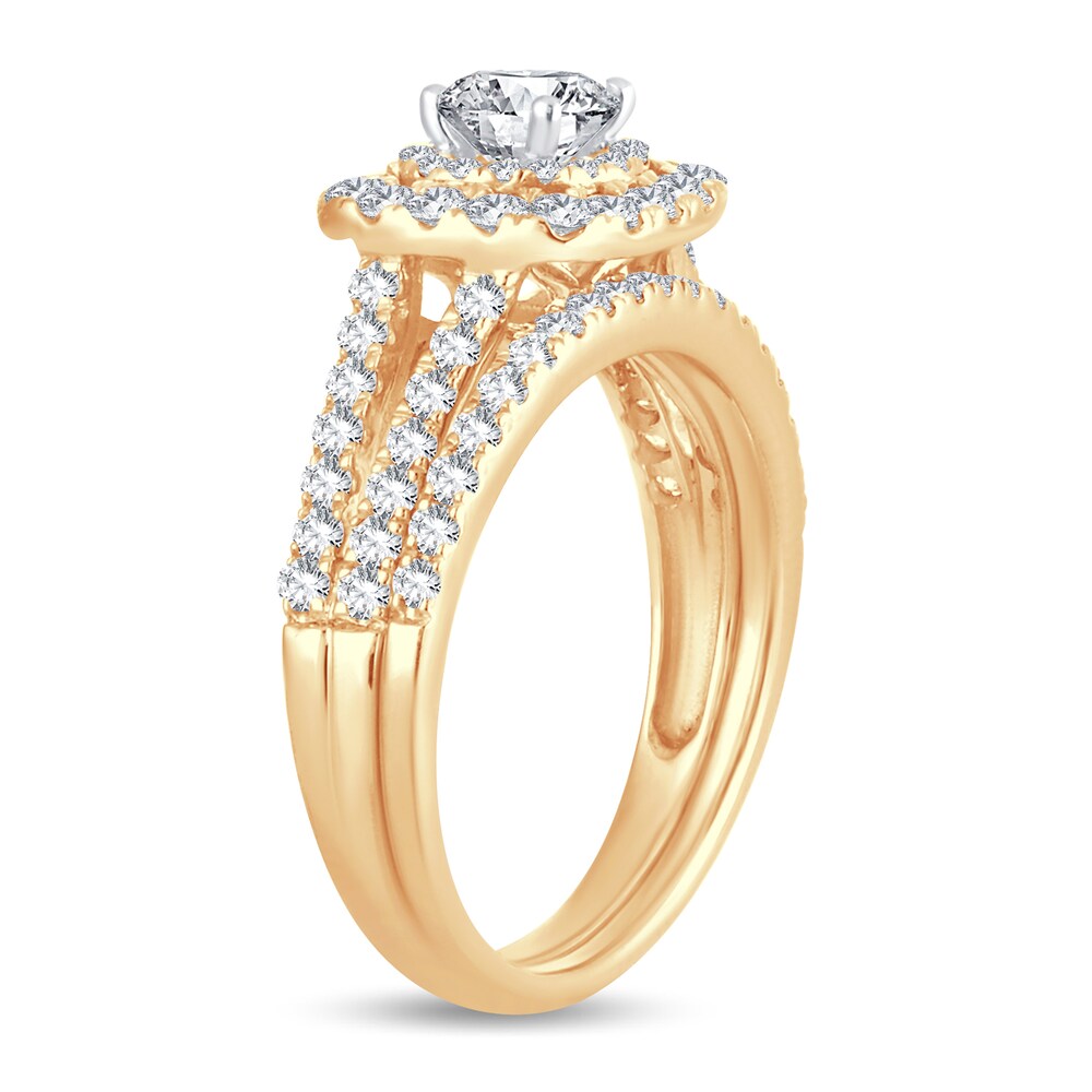 Diamond Bridal Set 1-1/2 ct tw Round-cut 14K Yellow Gold 5Z8sRQjH Diamond Bridal Set 1-1/2 ct tw Round-cut 14K Yellow Gold 5Z8sRQjH