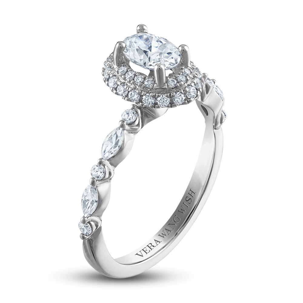 Vera Wang WISH Diamond Engagement Ring 1 ct tw Oval/Round 14K White Gold 5Z9QXfZK Vera Wang WISH Diamond Engagement Ring 1 ct tw Oval/Round 14K White Gold 5Z9QXfZK