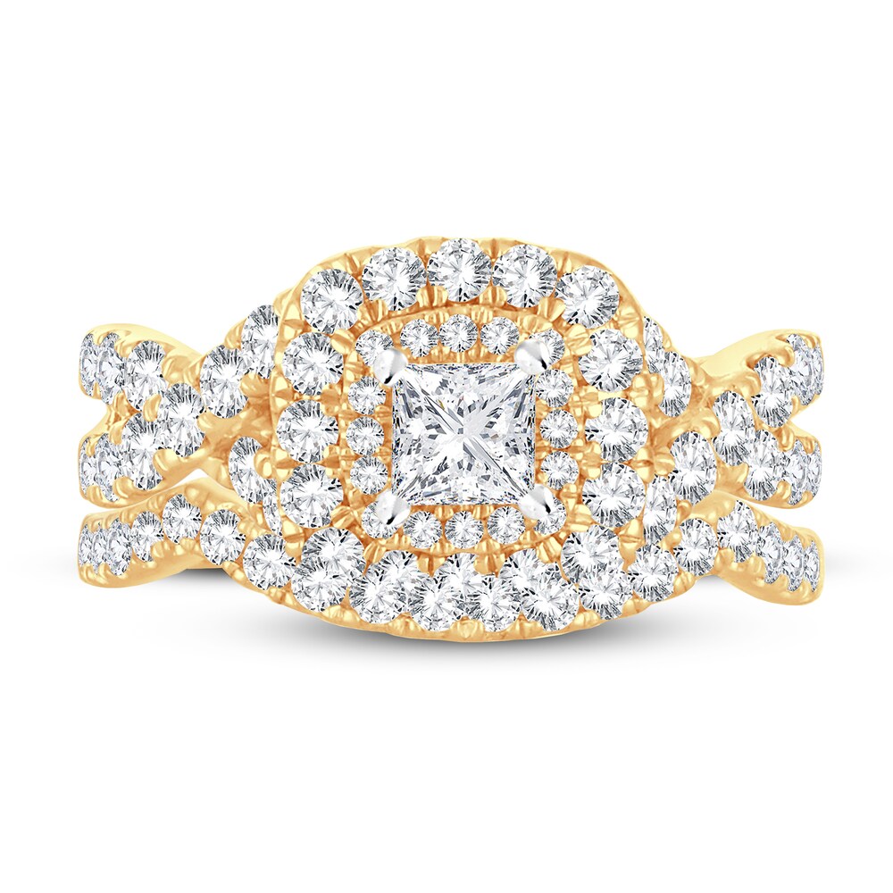 Diamond Bridal Set 1-7/8 ct tw Round/Princess 14K Yellow Gold 5ZO5u5xo Diamond Bridal Set 1-7/8 ct tw Round/Princess 14K Yellow Gold 5ZO5u5xo