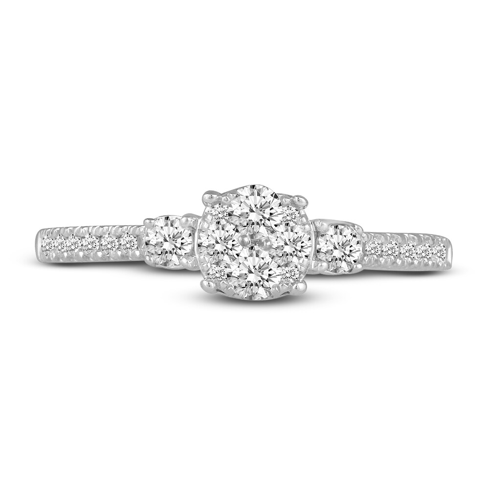 Diamond Engagement Ring 1/2 ct tw Round 14K White Gold 5ehfwNx7
