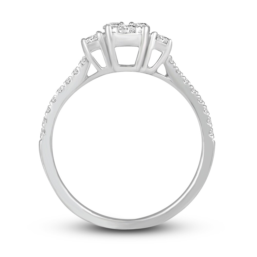 Diamond Engagement Ring 1/2 ct tw Round 14K White Gold 5ehfwNx7