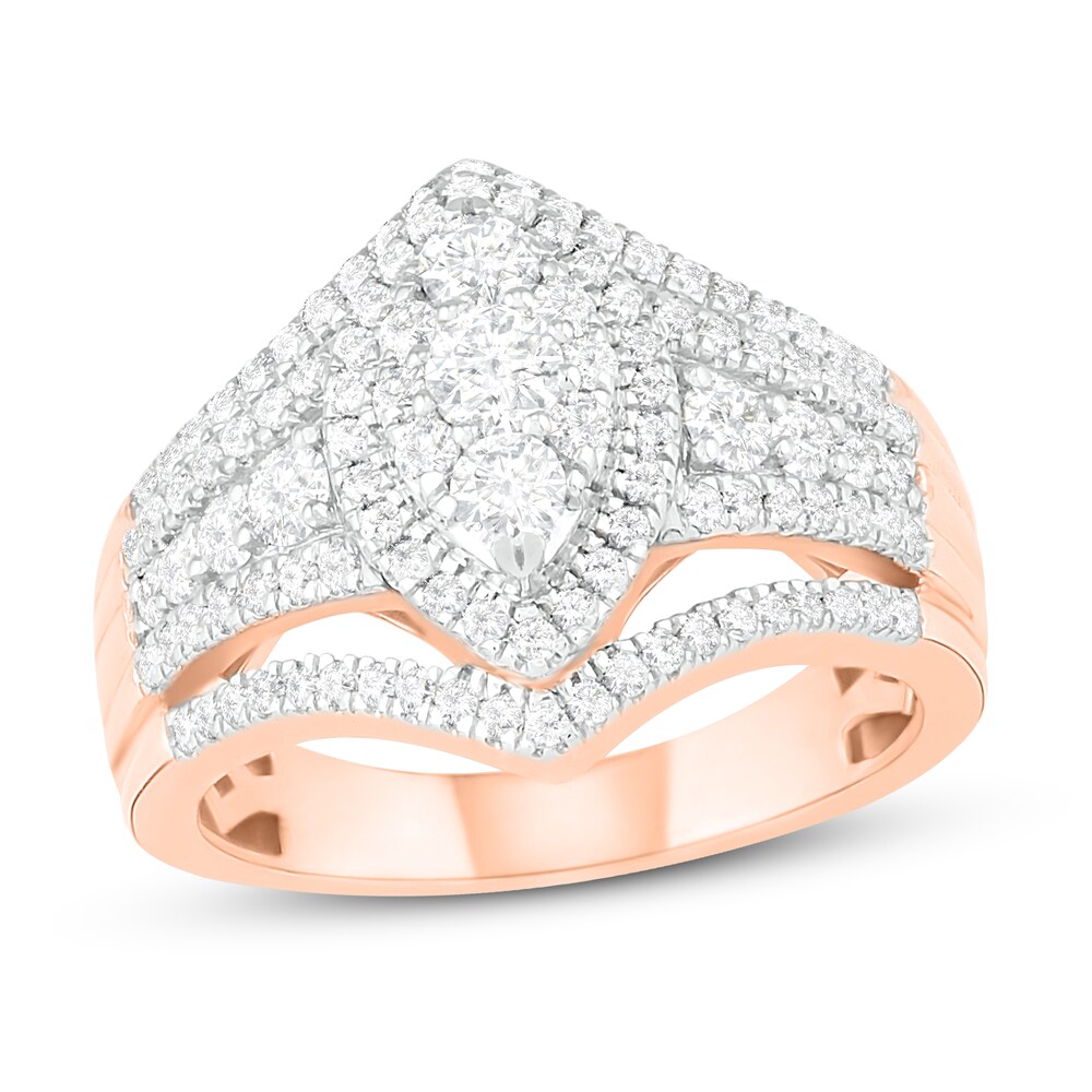 Diamond Engagement Ring 1 ct tw Round 14K Rose Gold 5odcTNwP Diamond Engagement Ring 1 ct tw Round 14K Rose Gold 5odcTNwP