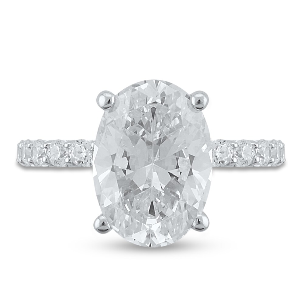 Lab-Created Diamond Engagement Ring 5-3/4 ct tw Oval/Round Platinum 5ptxahDM Lab-Created Diamond Engagement Ring 5-3/4 ct tw Oval/Round Platinum 5ptxahDM