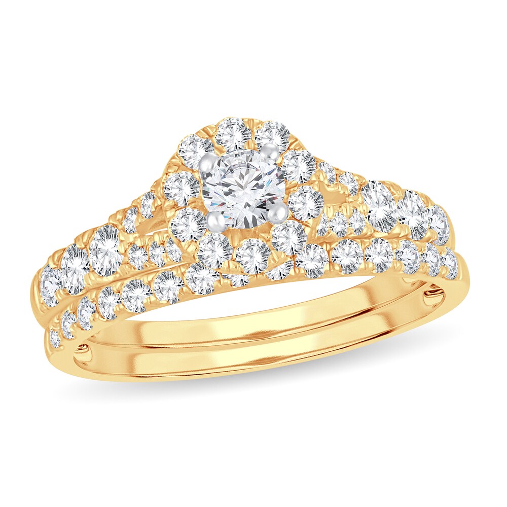 Diamond Bridal Set 1 ct tw Round 14K Yellow Gold 5x75yr3f Diamond Bridal Set 1 ct tw Round 14K Yellow Gold 5x75yr3f