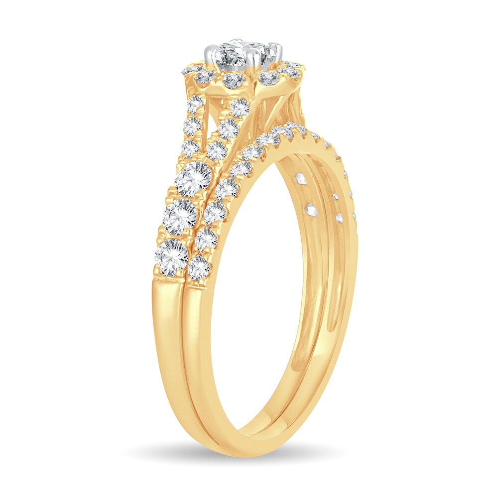 Diamond Bridal Set 1 ct tw Round 14K Yellow Gold 5x75yr3f Diamond Bridal Set 1 ct tw Round 14K Yellow Gold 5x75yr3f
